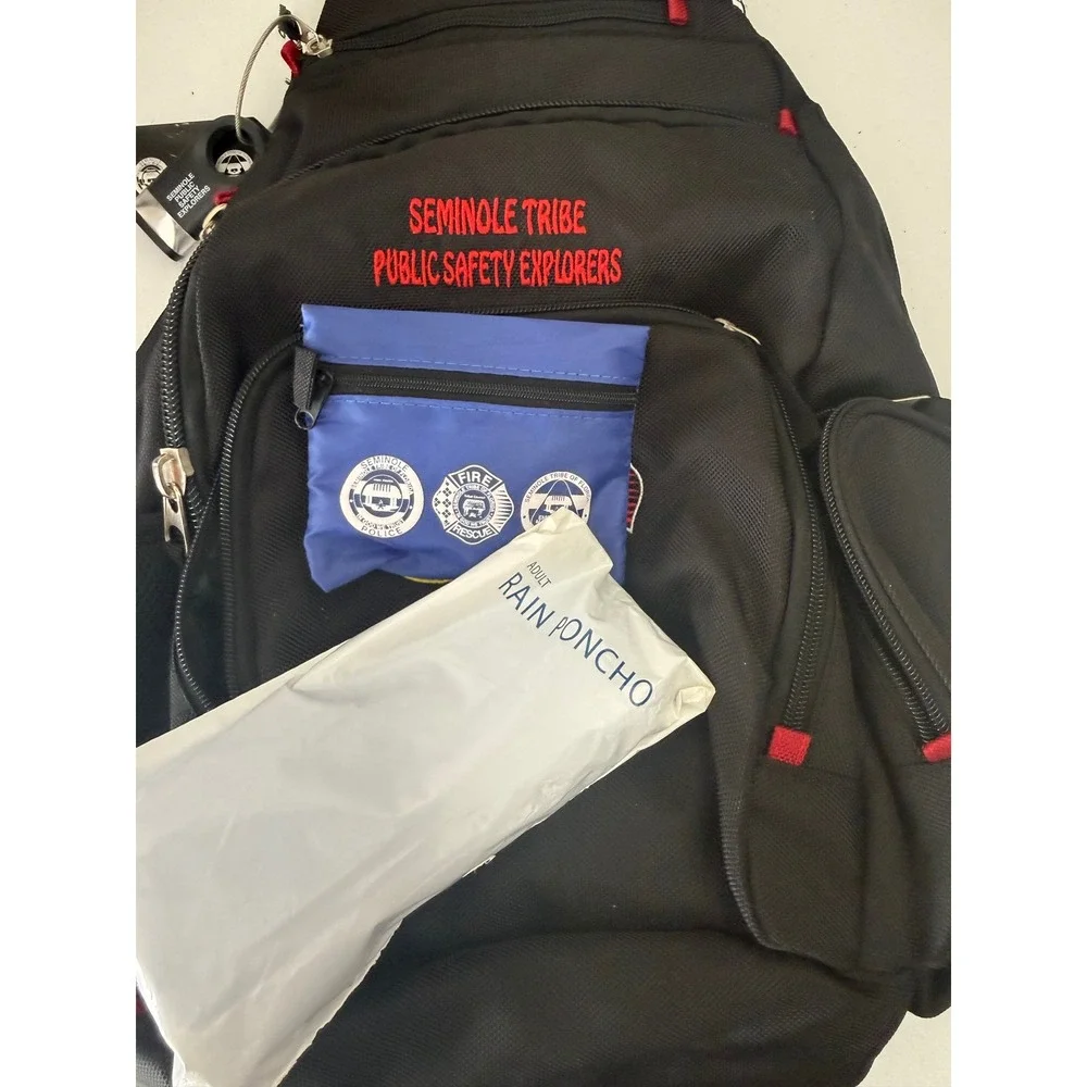 Seminole Tribe Public Safety Explorers Sling Backpack Black Fire Police Pouch